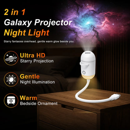 Dual-Function USB Ambient Light with Adjustable Focus for Versatile Scene Projection and Night Illumination