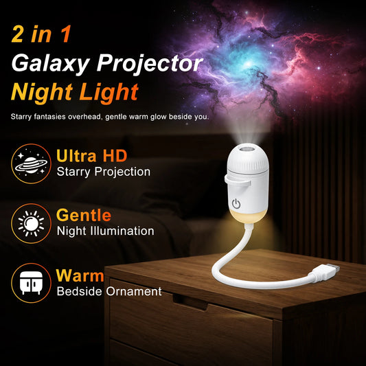 Dual-Function USB Ambient Light with Adjustable Focus for Versatile Scene Projection and Night Illumination