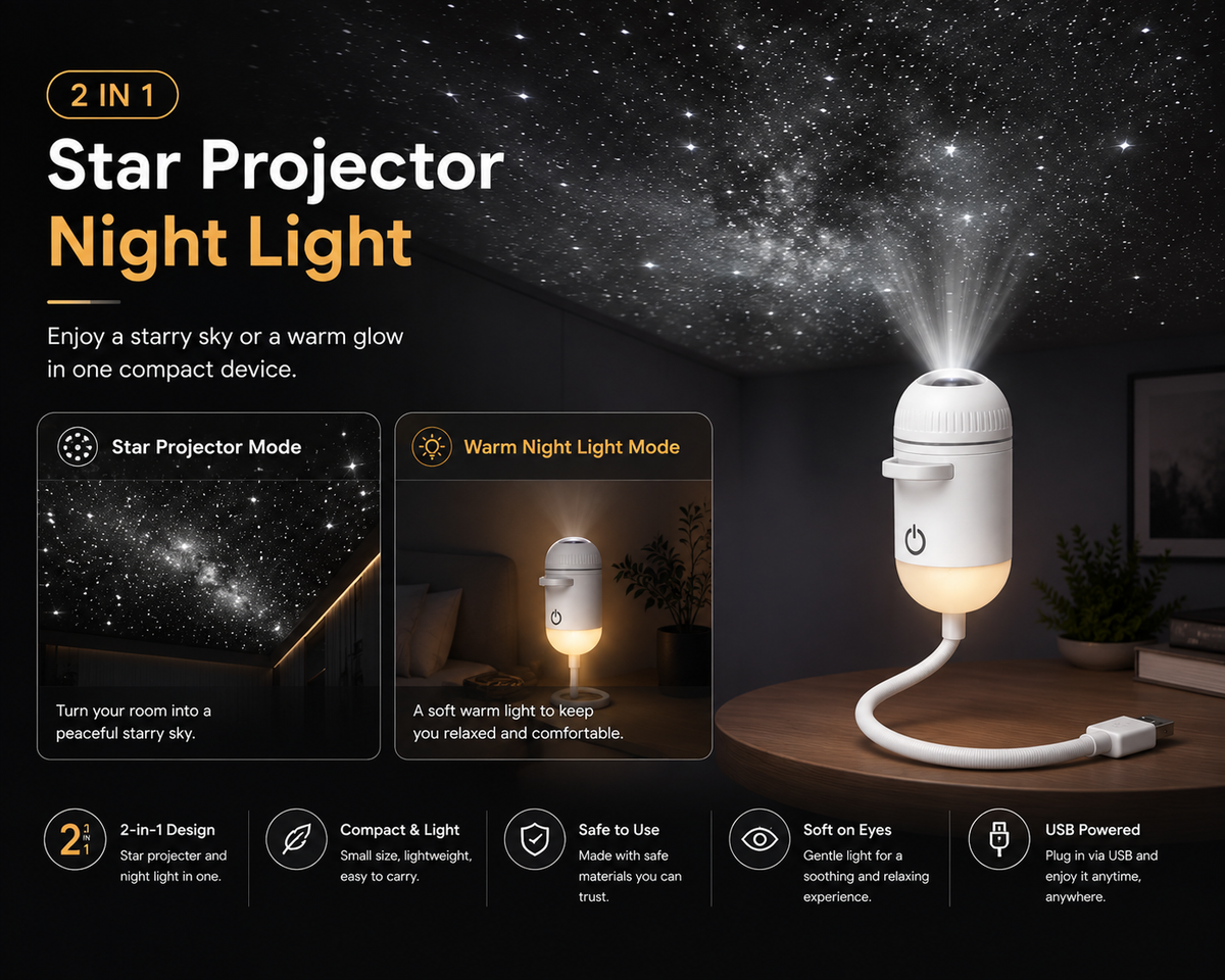 LUXERN™ NOVA — Dual-Function Galaxy Projector