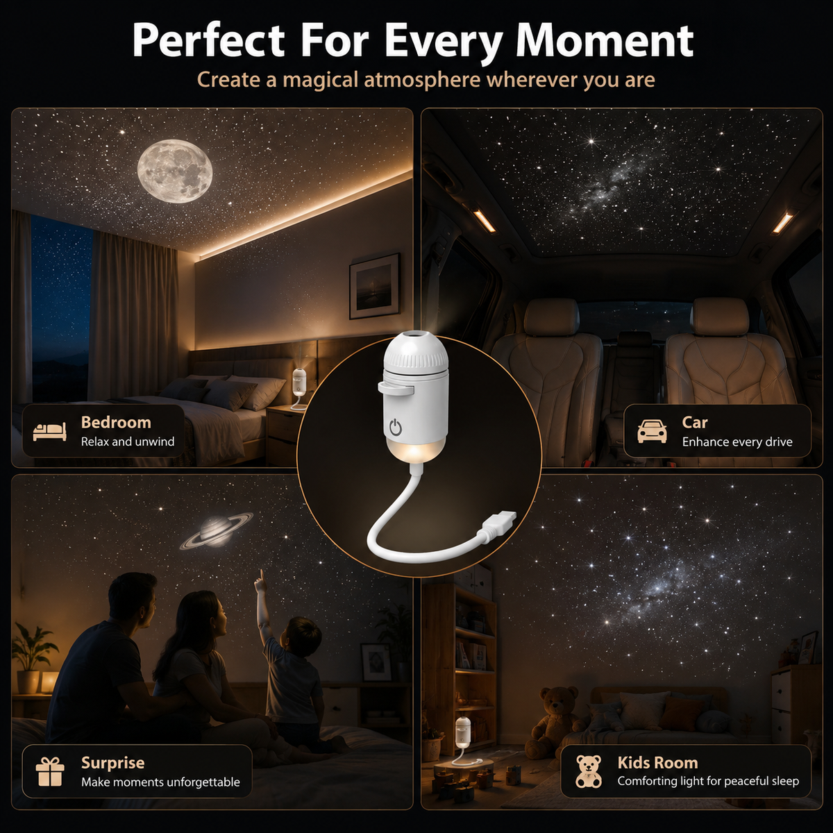 LUXERN™ NOVA — Dual-Function Galaxy Projector